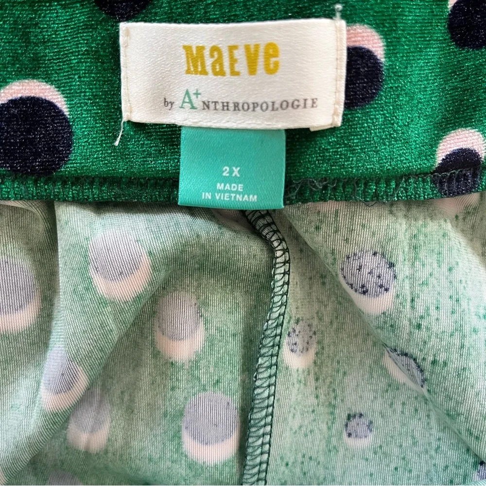 Anthropologie Maeve Plus Size Carly Velvet Pleated Midi Skirt - Picture 5 of 5